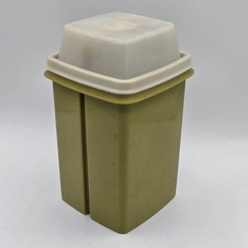 Tupperware Pickle Saver Olive Keeper Retro Avocado Green 1330 3 Piece Set 1970